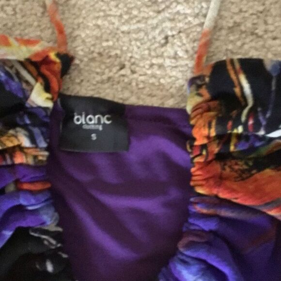 BLANC Picasso Inspired Vibrant Multicolor Strapless Maxi Dress - Picture 5 of 5